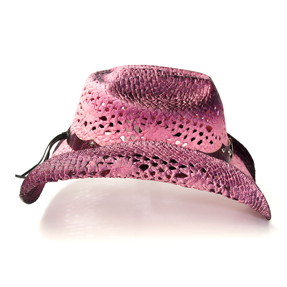 Amora Oversized Woven Straw Hat In Hot Pink Monica 5 main image 2