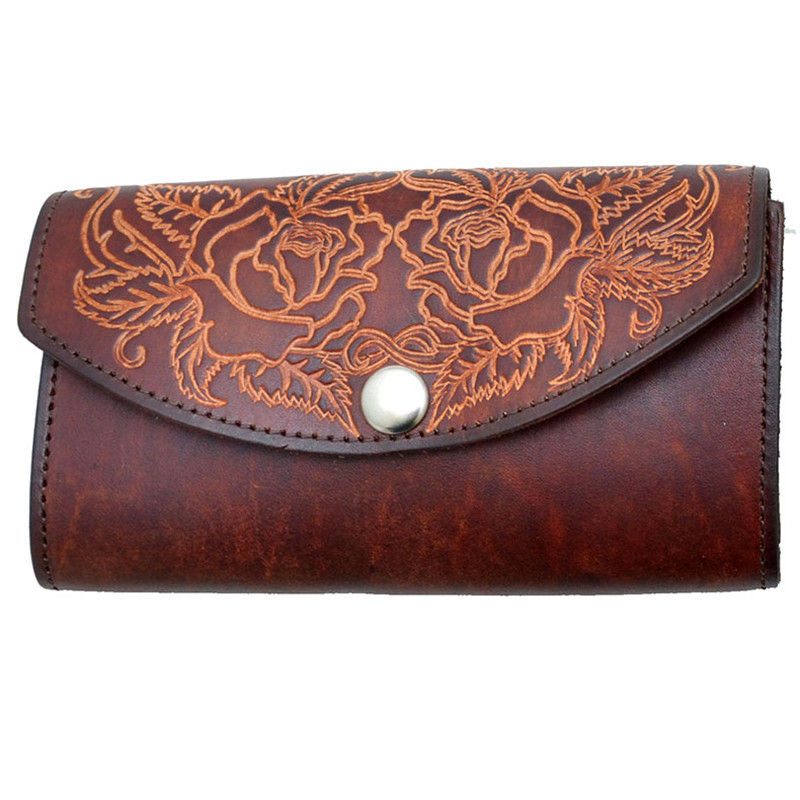 Made in the USA Antiqued Brown Genuine Leather Checkbook