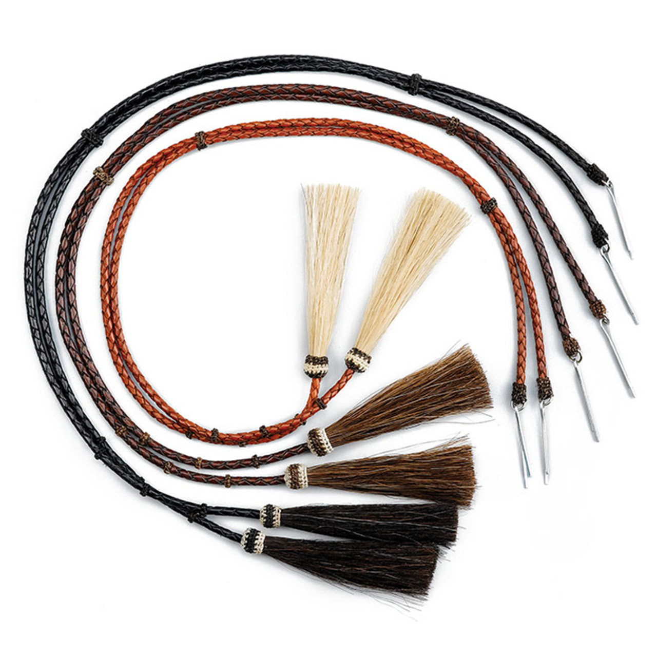 Leather Stampede Strings with Horse Hair Tassles - Western Express