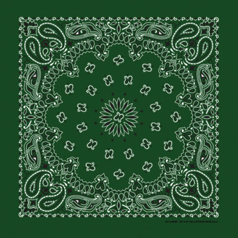 Made in the USA - Hunter Green Paisley Bandana - Western Express