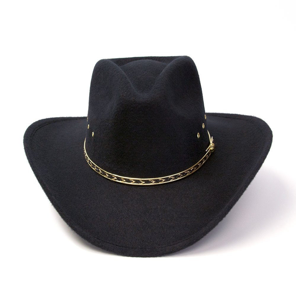 Black Felt Finish Western Pinch Front Hat - Western Express display picture 2