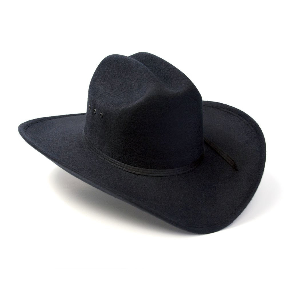 Black Felt Finish Western Cattleman Hat with Black Hat Band  display picture 1