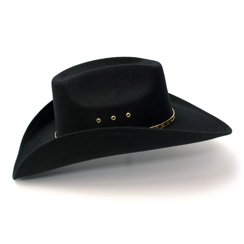 Black Felt Finish Western Wide Cattleman Hat - Western Express display picture 3