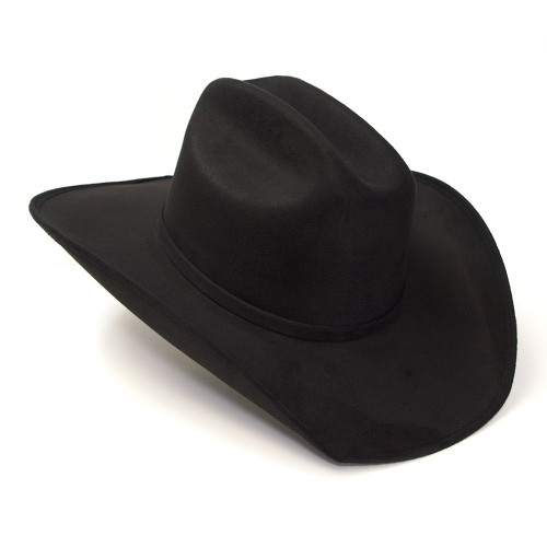 Black Suede Finish Western Cattleman Hat with Horse Head Accent on Hat ...