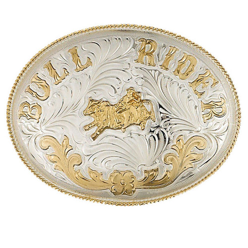 Bull Rider German Silver Belt Buckle - Oversize