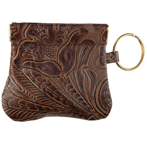 leather squeeze change purse