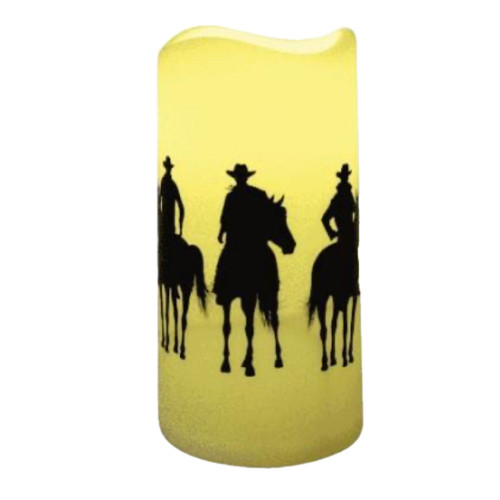 Riders Silhouette LED Candle