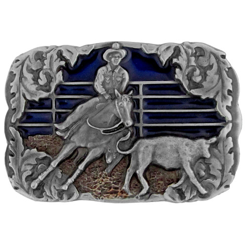 Made in the USA - Roper Belt Buckle with Enamel Finish