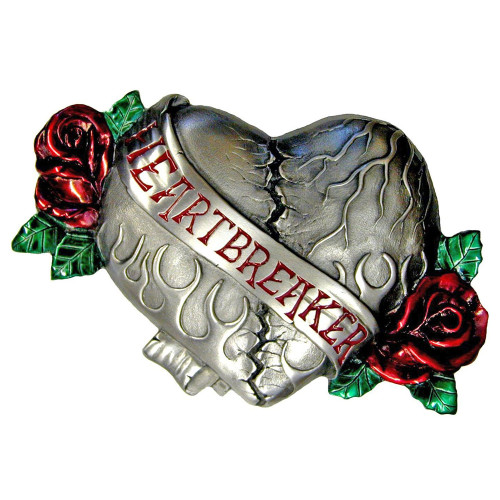 Made in the USA - Heartbreaker Belt Buckle with Enamel Finish