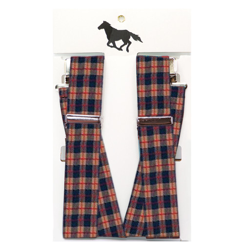 Made in the USA - Plaid Beige Suspenders