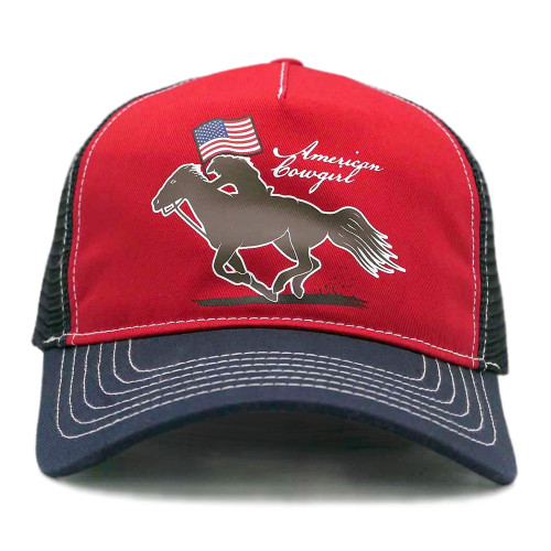 Red & Navy "American Cowgirl" Ball Cap