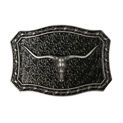 Longhorn Vintage Silver Western Buckle