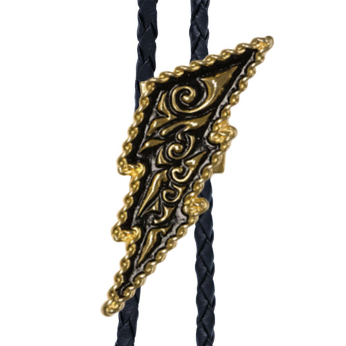 Lightning Bolt Gold & Black Bolo Tie Lightning Bolt Gold & Black Bolo Tie