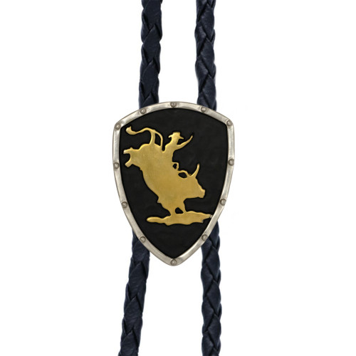 Rodeo Silver, Gold, Matte Black Bolo Tie