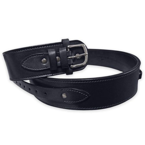 Black Smooth Leather Holster Belt