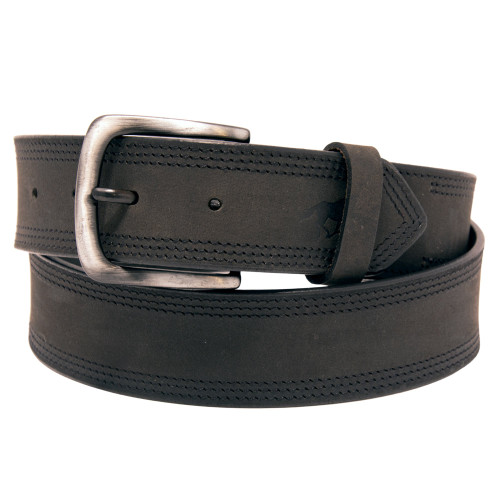 Core Western Top Grain Leather Belt, Double Stitch