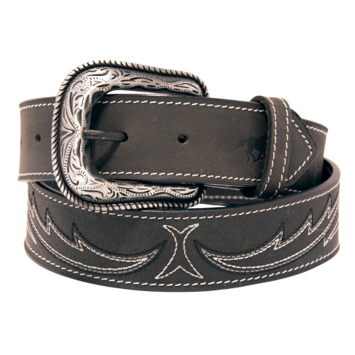 Stitched Top Grain Leather Belt