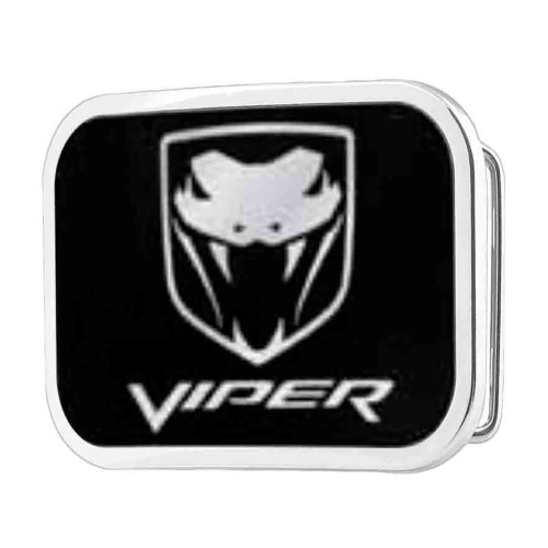 Dodge Viper Black Silver Logo Belt Buckle