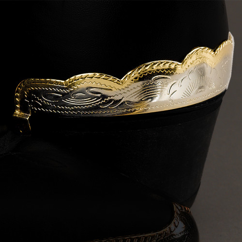 Engraved Brass Boot Heel Guards WX-5 | Buffalo Trader Online