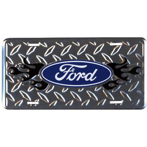 Ford with Black Flames License Plate