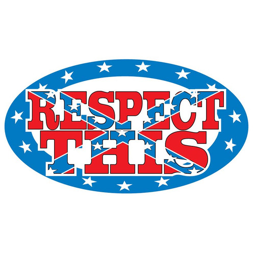 Made in the USA - Respect This on Rebel Flag Oval Sticker