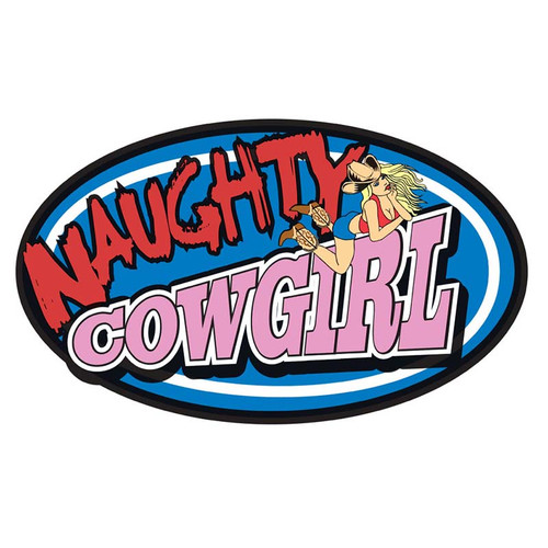 Made in the USA - Naughty Cowgirl Oval Sticker