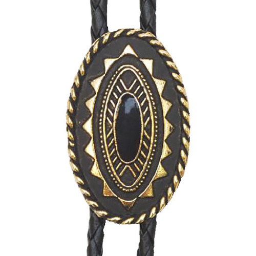 Made in the USA - Gold Plated Oblong Bolo Tie