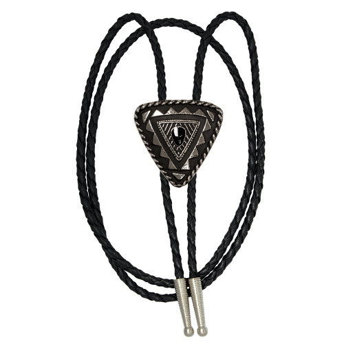 Made in the USA - Silver Plated Triangular Bolo Tie