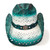 Straw Western Hat with Aqua Trim