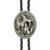 Oval Rodeo Bull Rider Western Bolo Tie - Cast Pewter