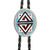 Oval Geometric Triangle Western Bolo Tie - Turquoise Enamel