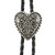 Heart Scroll Western Bolo Tie - Cast Pewter