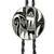 Round Southwestern Pattern Western Bolo Tie - Black and White Enamel