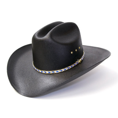 FLUFFY SENSE Western Cowboy Hat Black Woven Coated‎ Canvas Cattlemen Unisex FLUFFY SENSE. Cowboy Hat for Women and Men - Straw Cattleman  main image 3