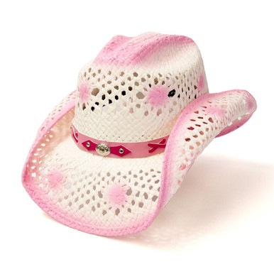 9419 Western Cowboy Hat, Pink Adjustable Straw Sun Hats,pentagram Wide Brim Western Cowboy Hat, Pink Adjustable Straw Sun Jamaica | Ubuy main image 3