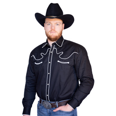 Men's Black Western Shirt - Western Express Men's Black Western Shirt - Western Express