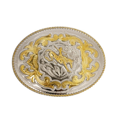 Gold & Silver Bronc Riding Western Buckle - Western Express display picture 3