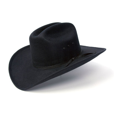 8494 Black Cowboy Hat - Shapeable Felt Cowboy Hat With Wide Brim And Cattleman Stetson Cattleman 3X Black Wool Cowboy Hat – Willow Lane Hat Co main image 2