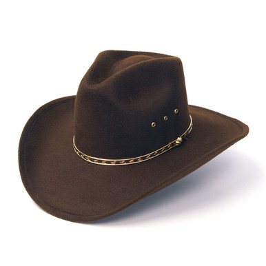 Brown Felt Finish Western Pinch Front Hat - Western Express display picture 1