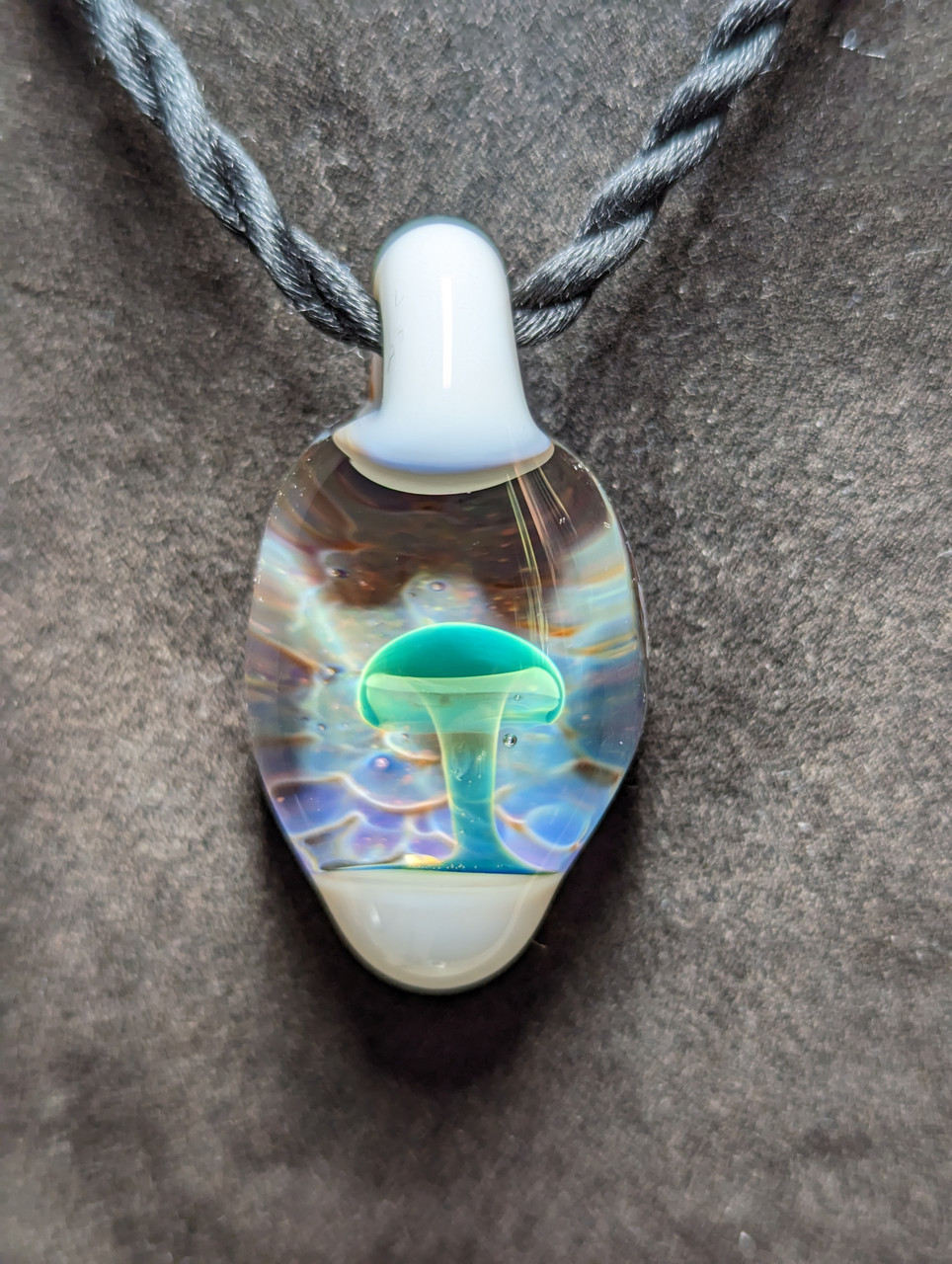 Jewelry :: Necklaces :: Rainbow Petals Wood Mushroom Necklace