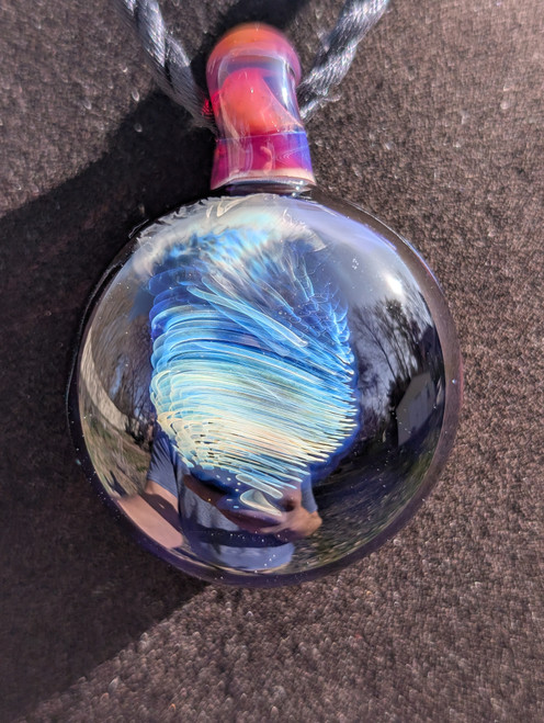 reflection pond - Boro Glass fumed pendant 
