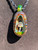 single glow - Boro glass UV mushroom geode pendant.