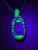 single glow - Boro glass UV mushroom geode pendant.