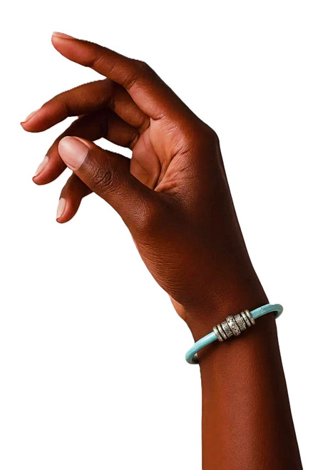 Women's 5mm Seafoam Round Leather Cord Bracelet