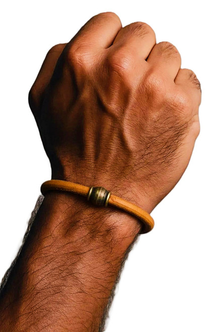 Men's 5 mm Hazelnut Round Leather Cord Bracelet