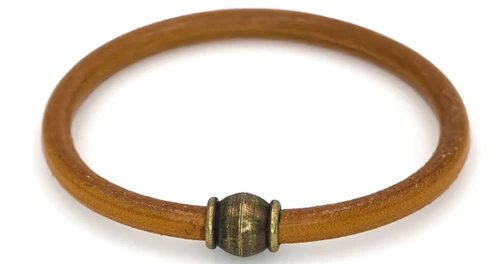 Men's 5 mm Hazelnut Round Leather Cord Bracelet