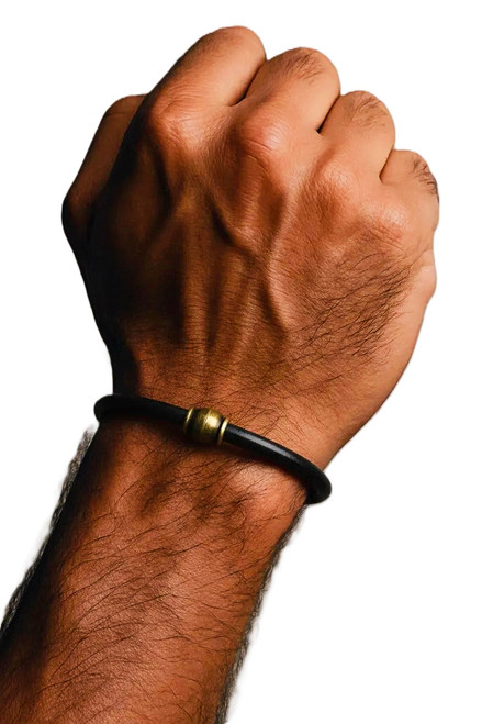 Men's 5 mm Navy Blue Round Leather Cord Bracelet