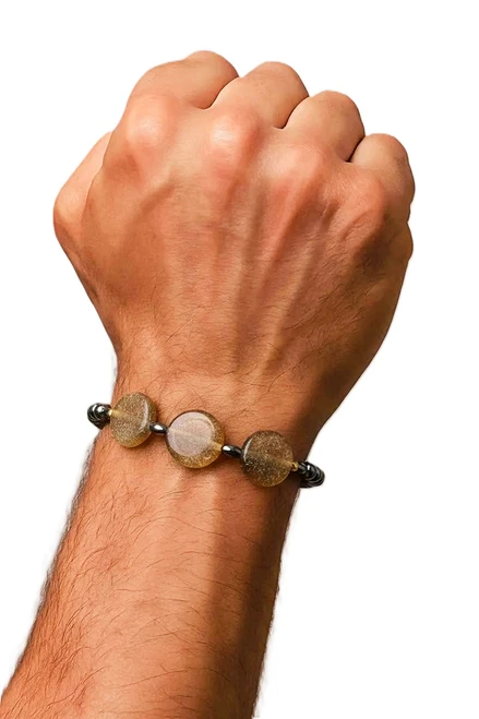 Men's Italian Onyx/Hemalyke Gemstone Bracelet