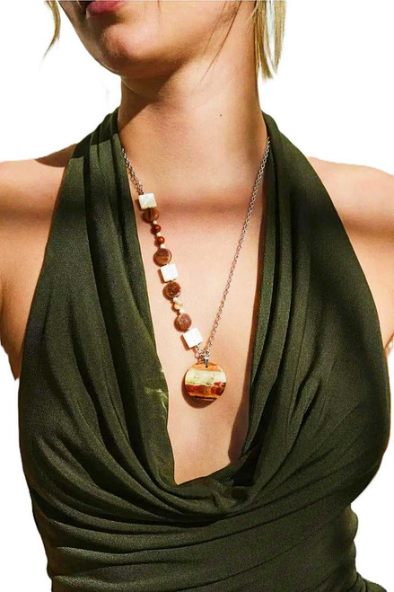 Italian Onyx Gemstone Statement Necklace