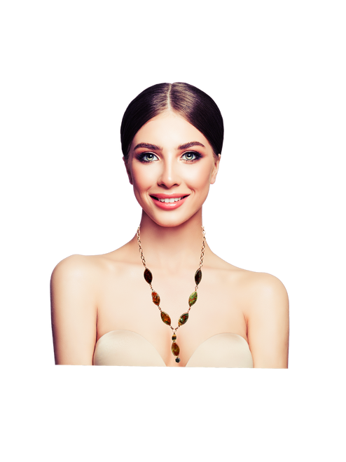 Red Creek Jasper/Green Opal/Sunset Mookaite Gemstone Statement Necklace